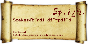 Szekszárdi Árpád névjegykártya