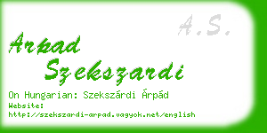 arpad szekszardi business card