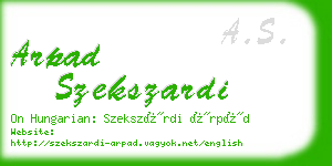 arpad szekszardi business card